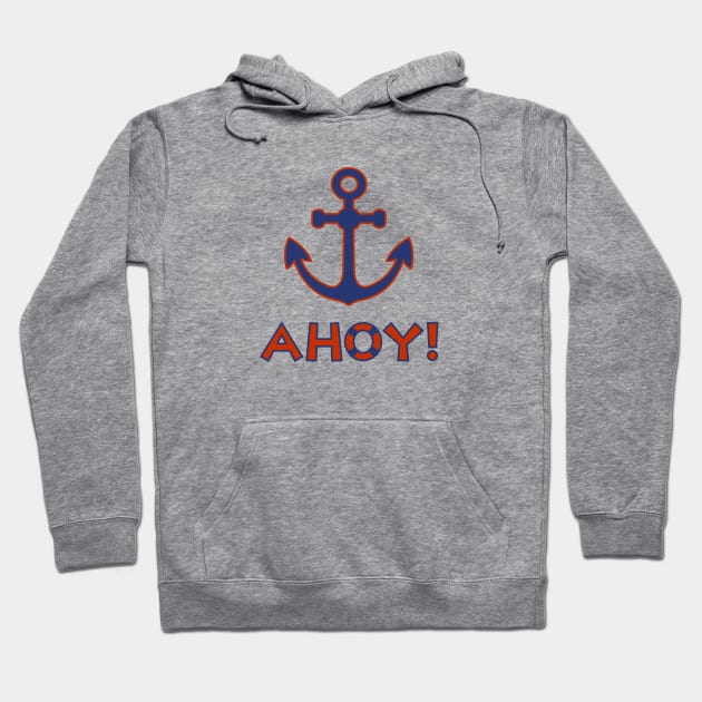 AHOY! Type Lifebuoy Ring+Anchor Hoodie by NataliePaskell